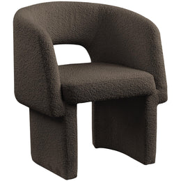 Meridian Emmet Brown Boucle Fabric Dining Chair / Accent Chair