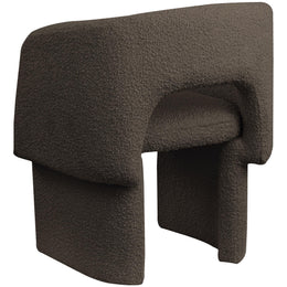 Meridian Emmet Brown Boucle Fabric Dining Chair / Accent Chair