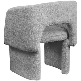 Meridian Emmet Grey Boucle Fabric Dining Chair / Accent Chair