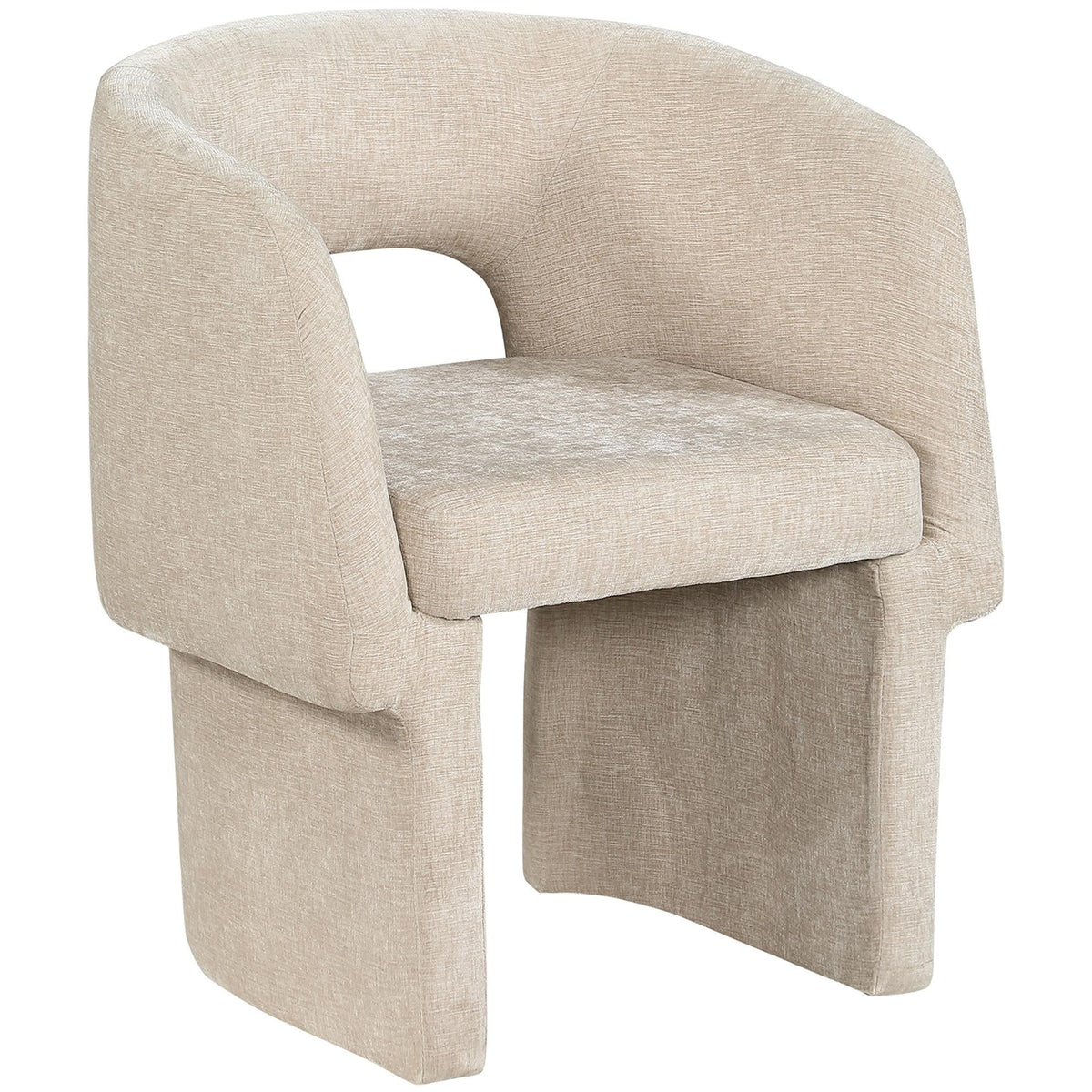 Meridian Emmet Beige Chenille Fabric Dining Chair / Accent Chair