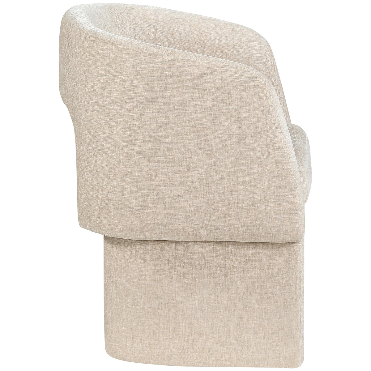 Meridian Emmet Beige Chenille Fabric Dining Chair / Accent Chair