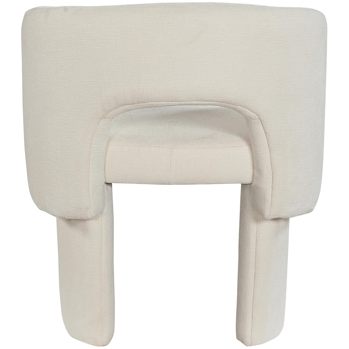 Meridian Emmet Cream Chenille Fabric Dining Chair / Accent Chair