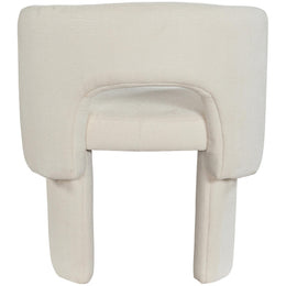 Meridian Emmet Cream Chenille Fabric Dining Chair / Accent Chair