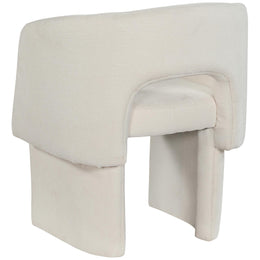 Meridian Emmet Cream Chenille Fabric Dining Chair / Accent Chair
