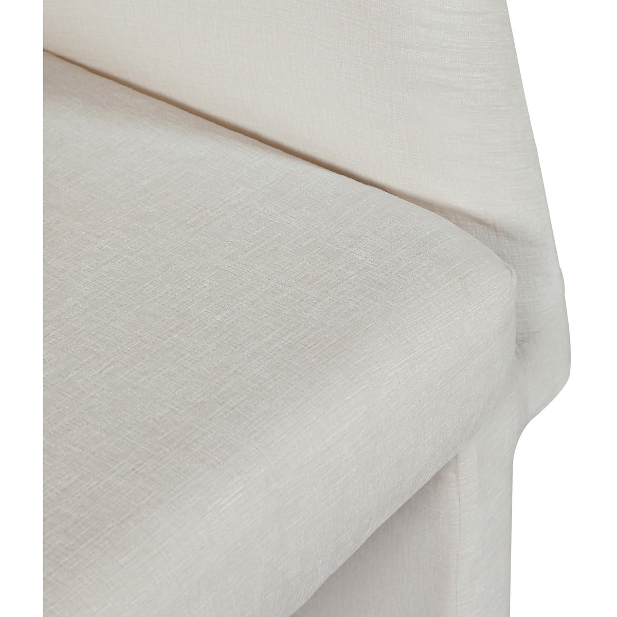 Meridian Emmet Cream Chenille Fabric Dining Chair / Accent Chair