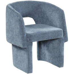 Meridian Emmet Light Blue Chenille Fabric Dining Chair / Accent Chair