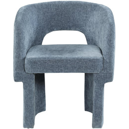 Meridian Emmet Light Blue Chenille Fabric Dining Chair / Accent Chair
