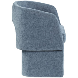 Meridian Emmet Light Blue Chenille Fabric Dining Chair / Accent Chair