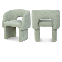 Meridian Emmet Mint Chenille Fabric Dining Chair / Accent Chair