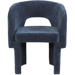 Meridian Emmet Navy Chenille Fabric Dining Chair / Accent Chair