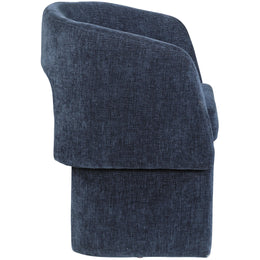 Meridian Emmet Navy Chenille Fabric Dining Chair / Accent Chair