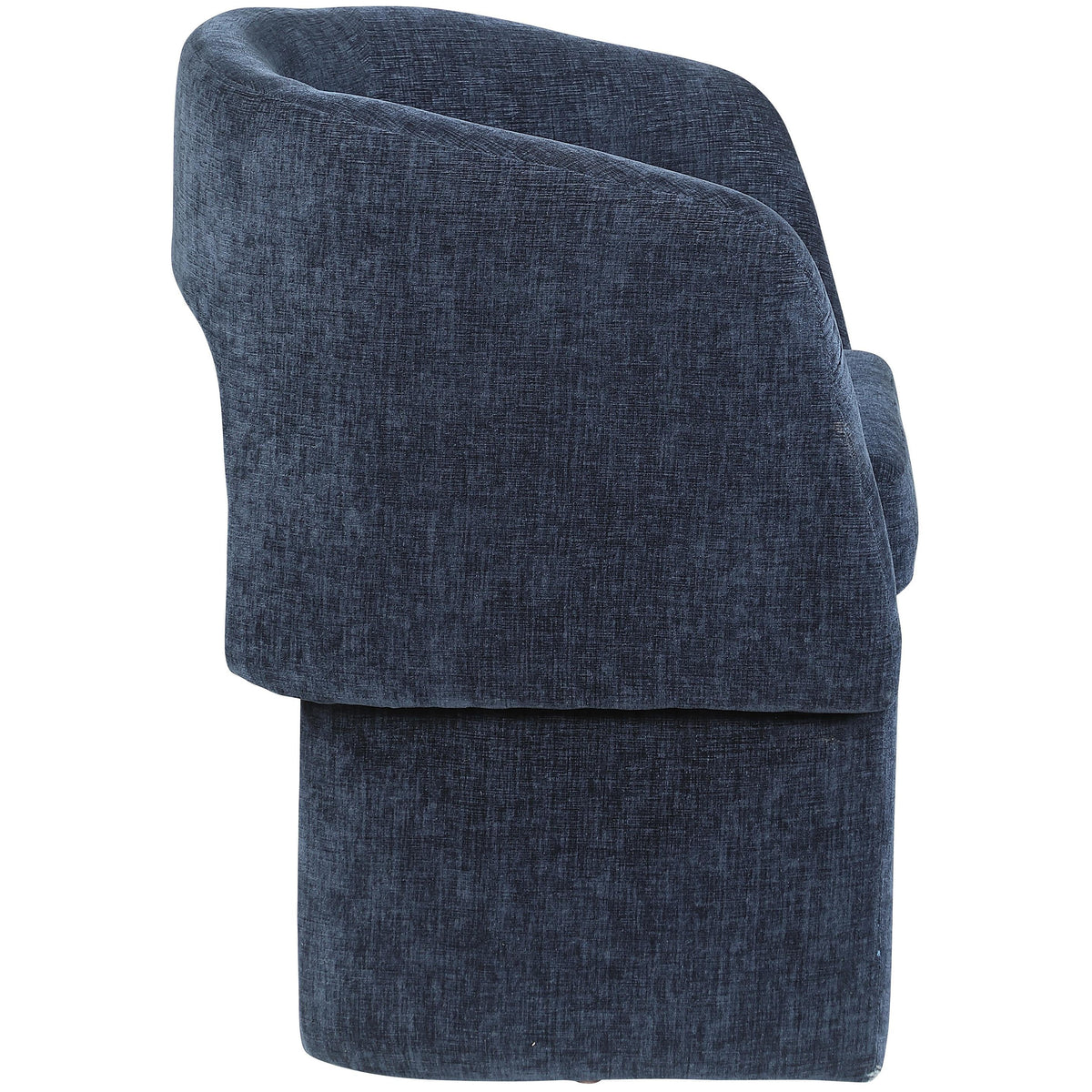 Meridian Emmet Navy Chenille Fabric Dining Chair / Accent Chair