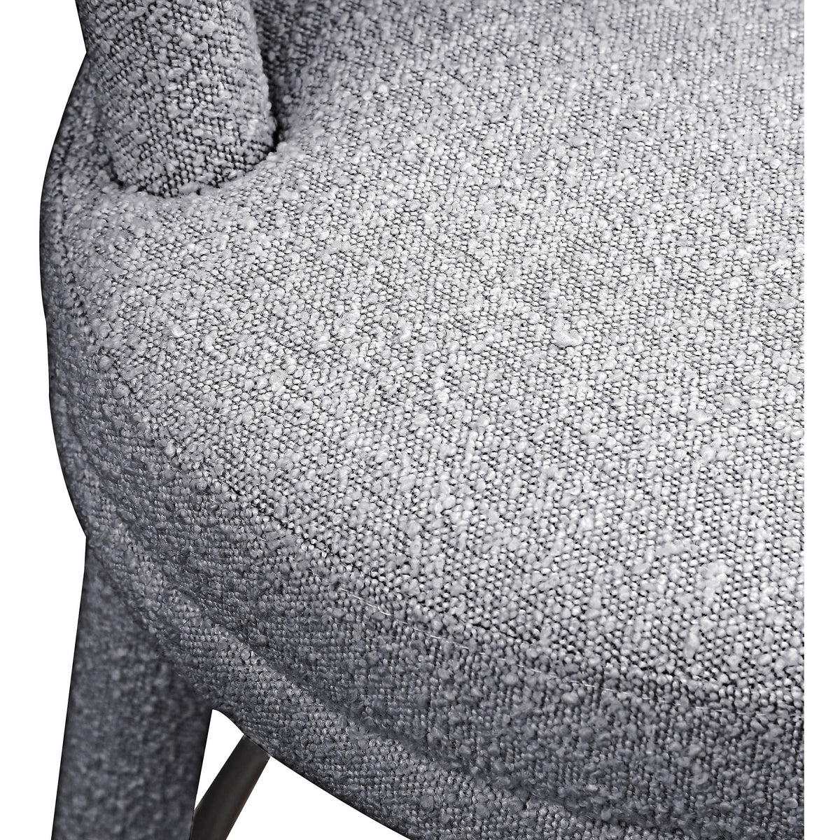 Meridian Parlor Grey Boucle Fabric Stool