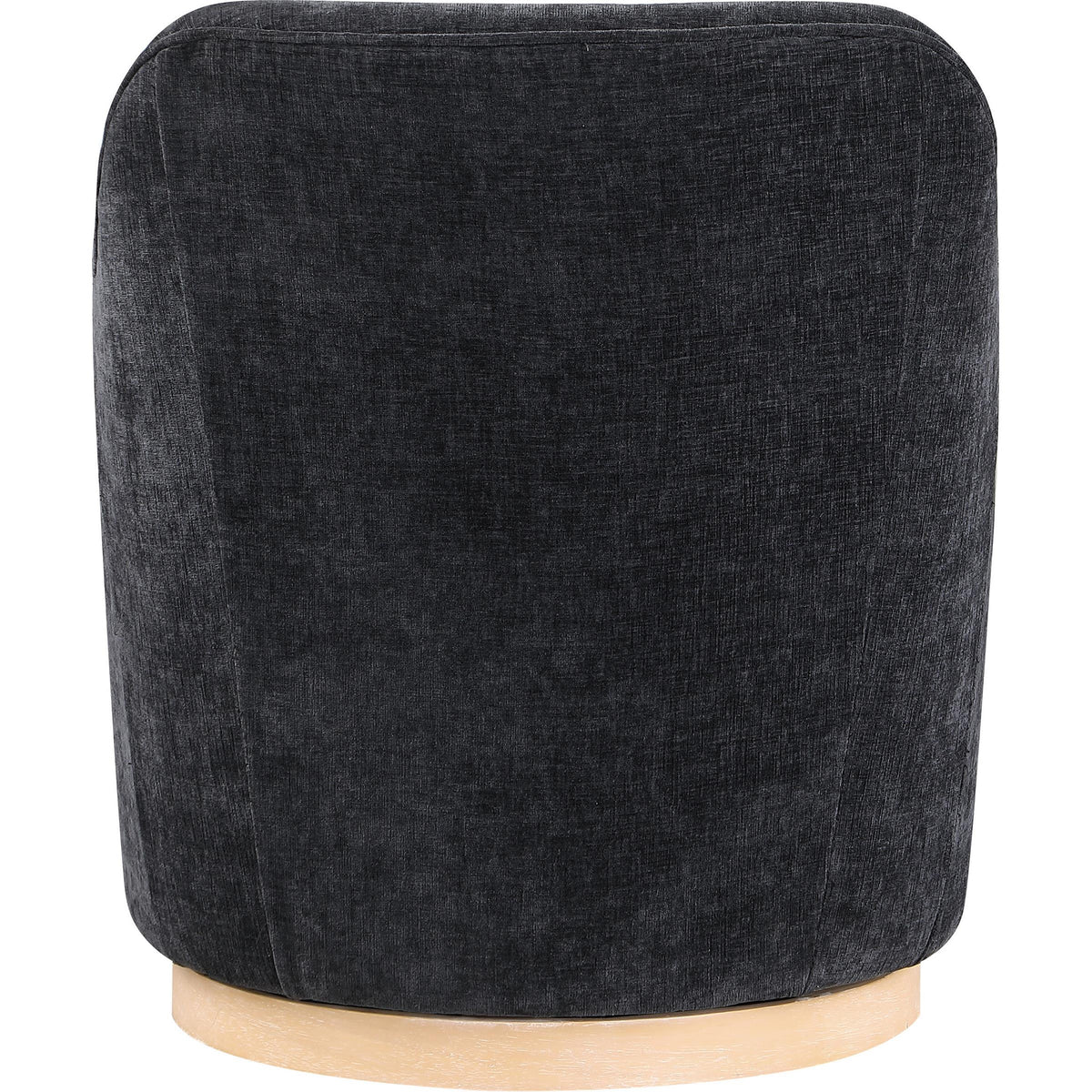 Meridian Clarita Black Chenille Fabric Swivel Accent Chair