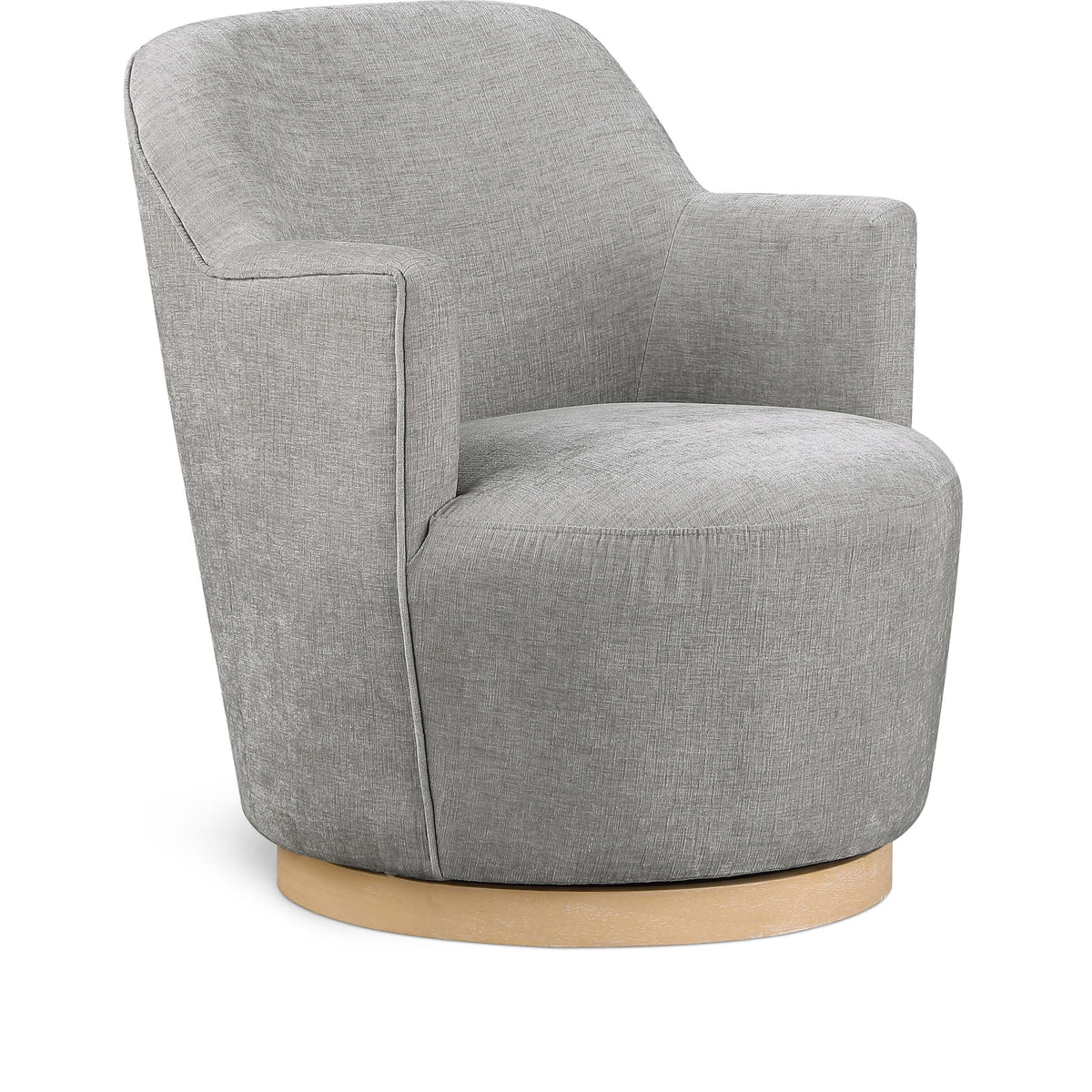 Meridian Clarita Light Grey Chenille Fabric Swivel Accent Chair