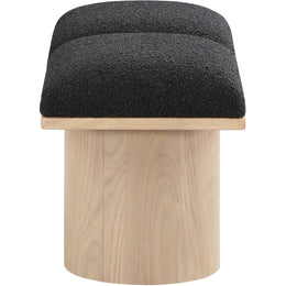 Meridian Pavilion Black Boucle Fabric Bench
