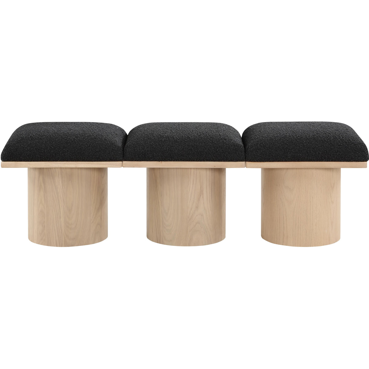 Meridian Pavilion Black Boucle Fabric Bench