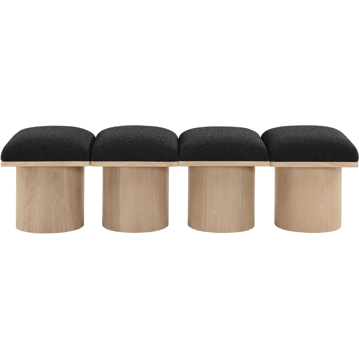 Meridian Pavilion Black Boucle Fabric Bench