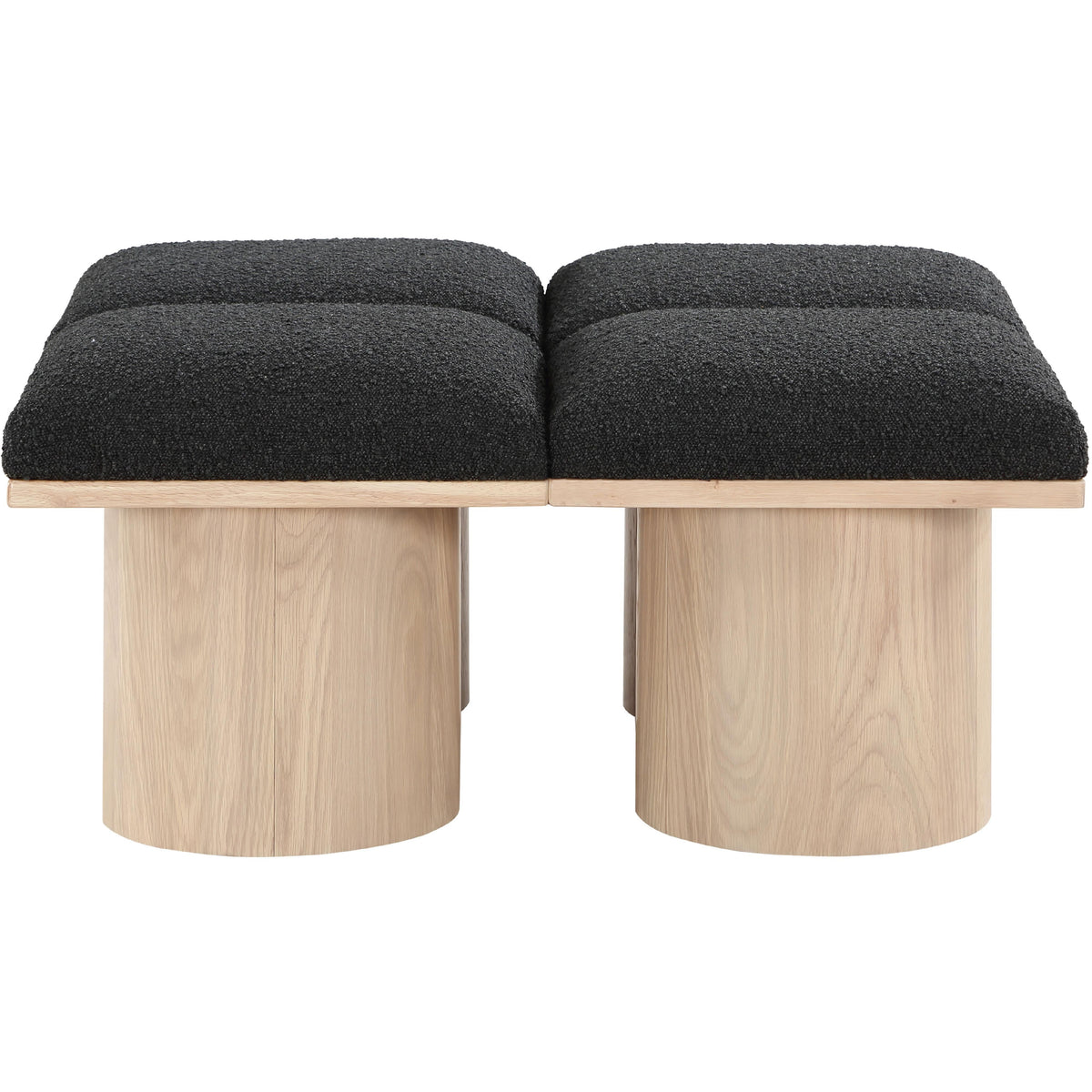 Meridian Pavilion Black Boucle Fabric Bench