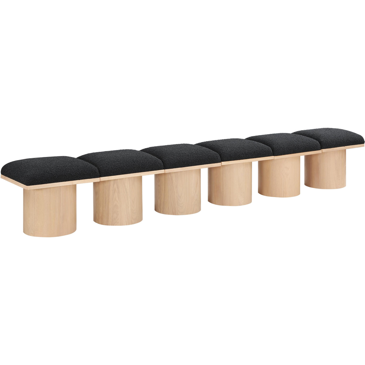 Meridian Pavilion Black Boucle Fabric Bench