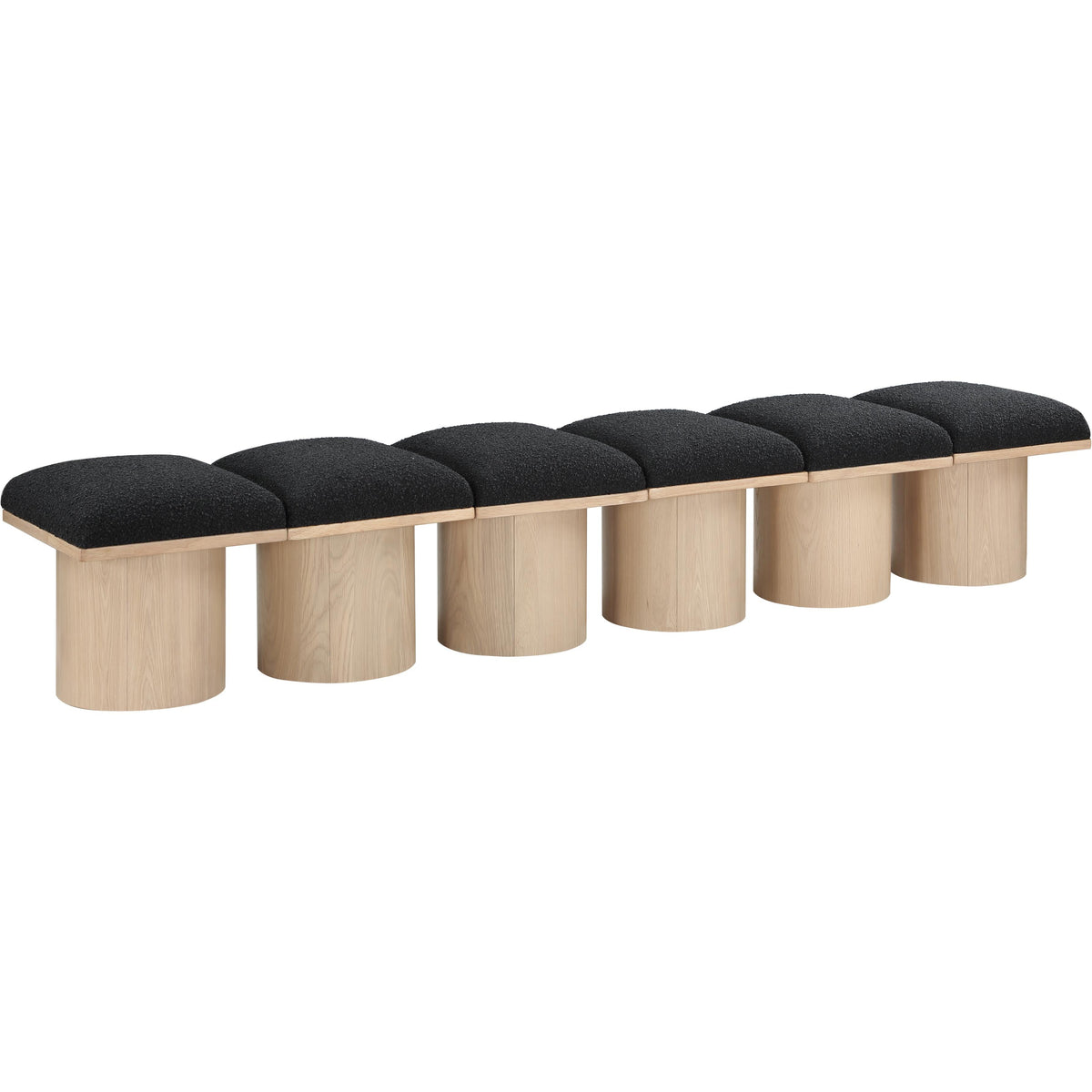 Meridian Pavilion Black Boucle Fabric Bench