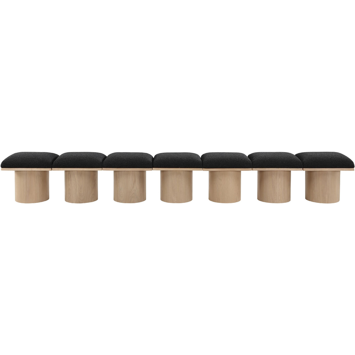 Meridian Pavilion Black Boucle Fabric Bench