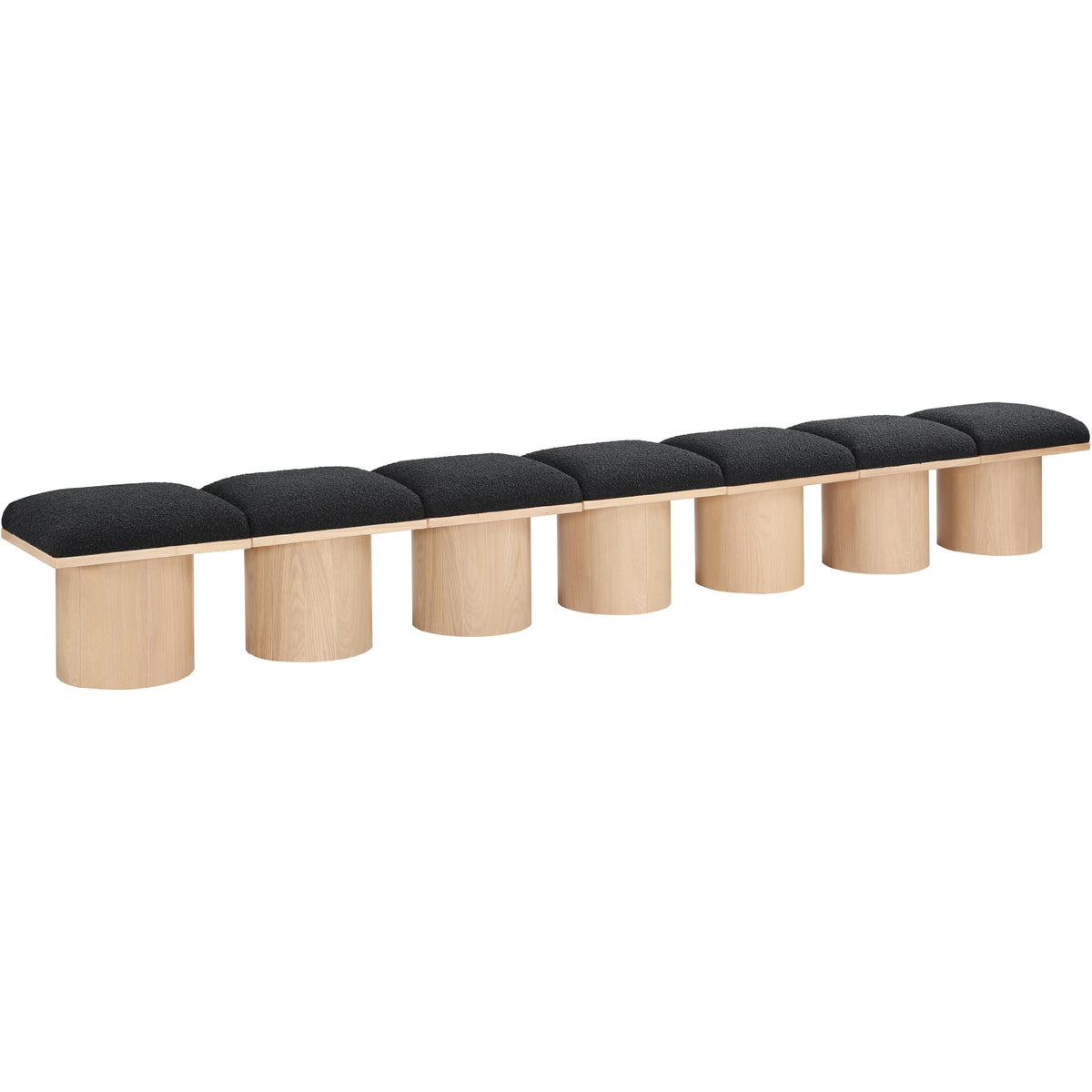Meridian Pavilion Black Boucle Fabric Bench