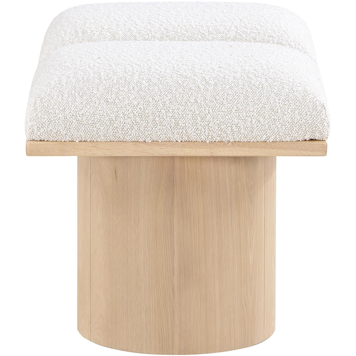 Meridian Pavilion Cream Boucle Fabric Bench