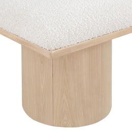 Meridian Pavilion Cream Boucle Fabric Bench