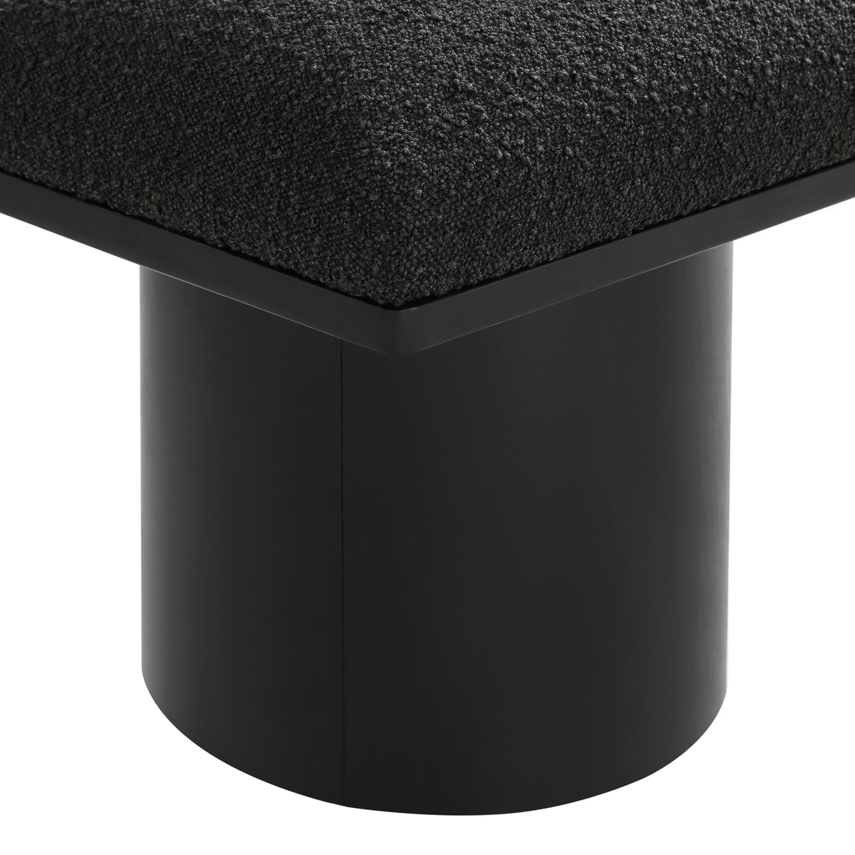 Meridian Pavilion Black Boucle Fabric Bench