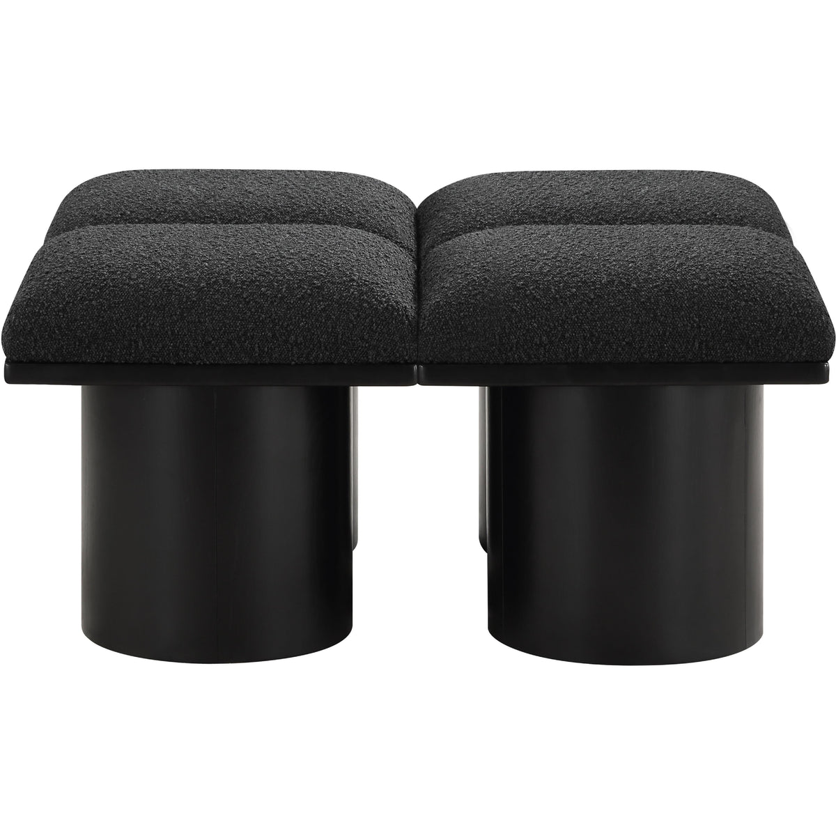 Meridian Pavilion Black Boucle Fabric Bench