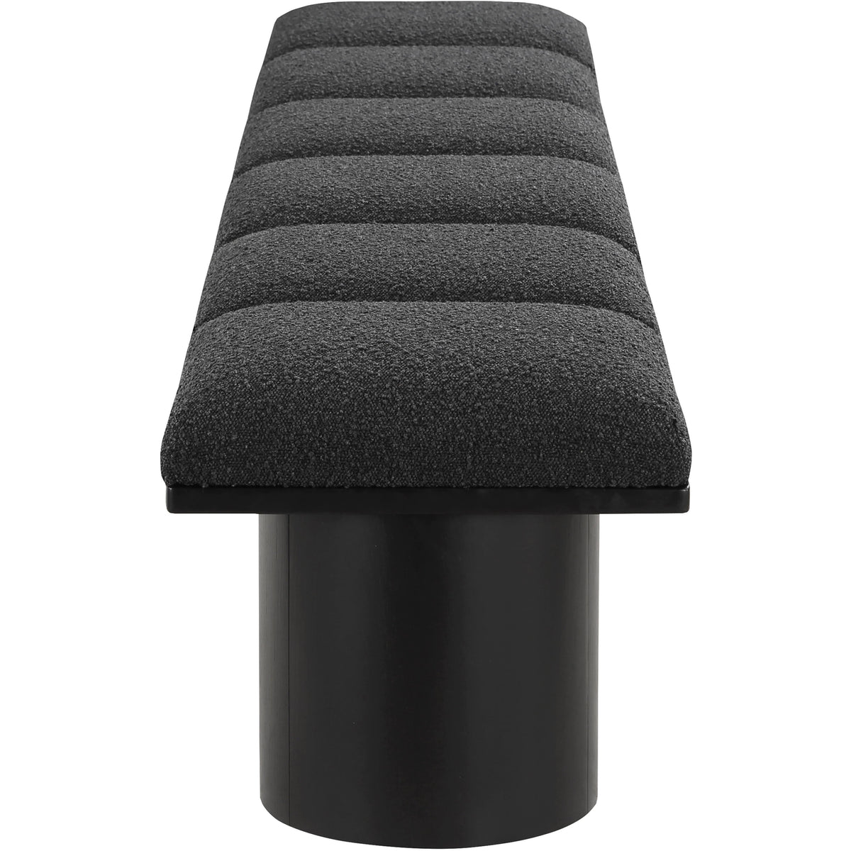 Meridian Pavilion Black Boucle Fabric Bench