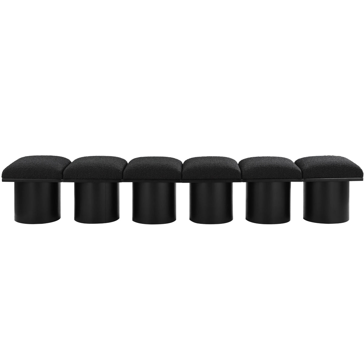 Meridian Pavilion Black Boucle Fabric Bench