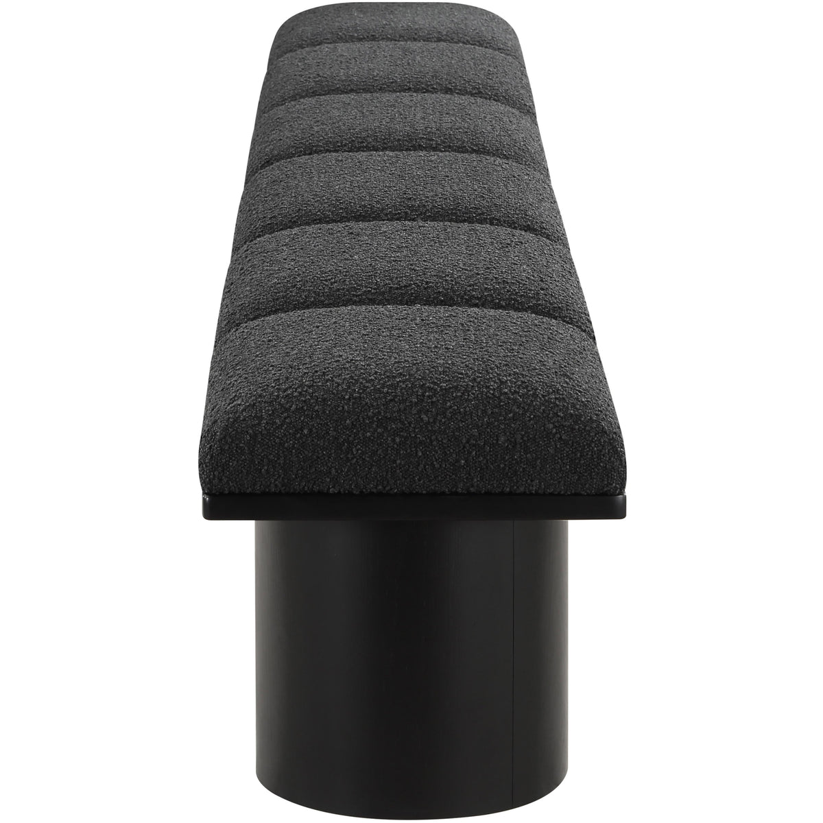 Meridian Pavilion Black Boucle Fabric Bench