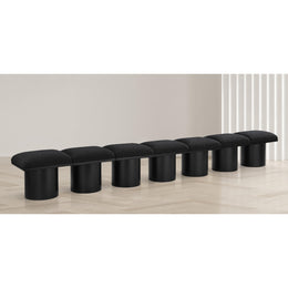 Meridian Pavilion Black Boucle Fabric Bench