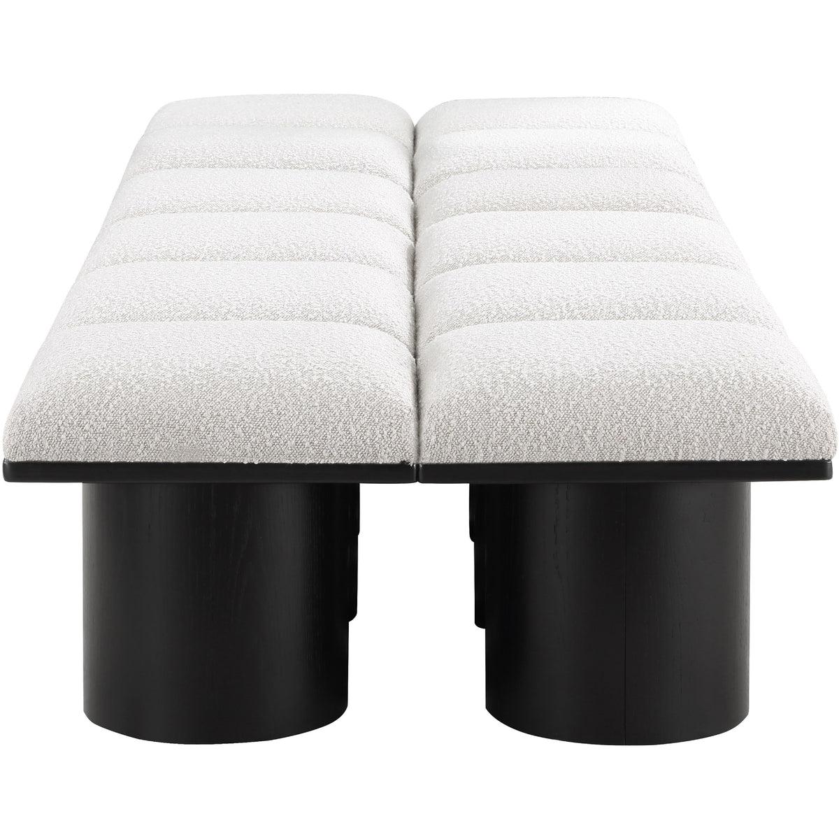 Meridian Pavilion Cream Boucle Fabric Bench