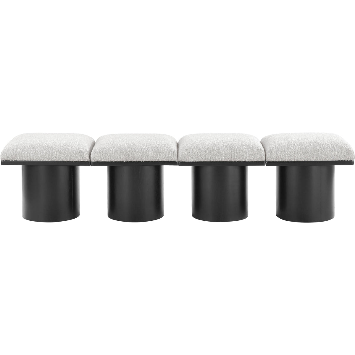 Meridian Pavilion Cream Boucle Fabric Bench
