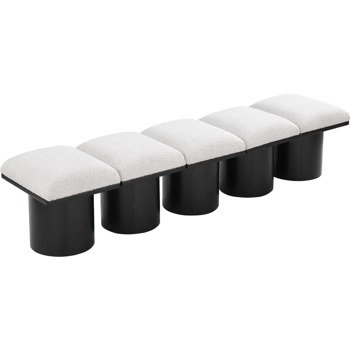 Meridian Pavilion Cream Boucle Fabric Bench