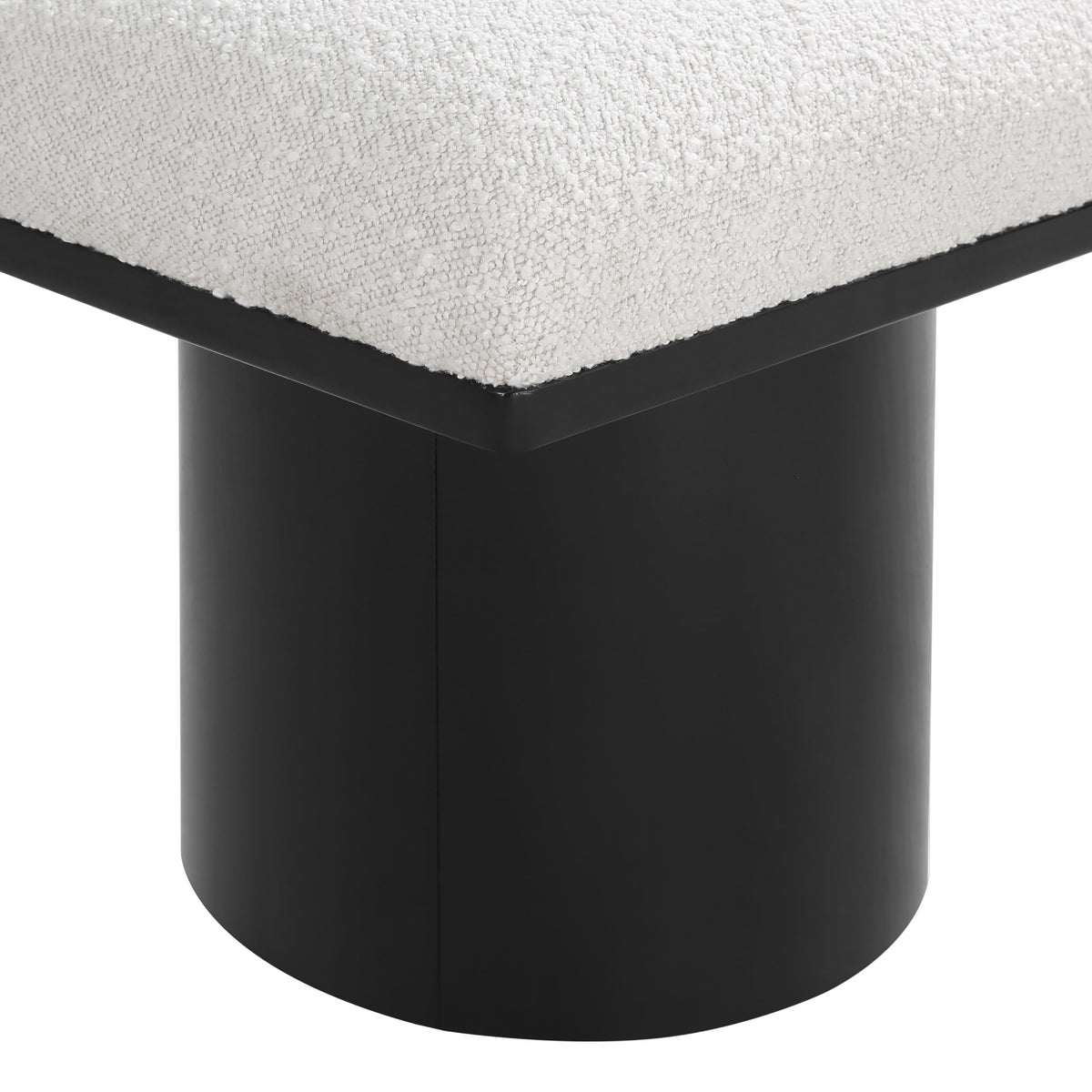 Meridian Pavilion Cream Boucle Fabric Bench