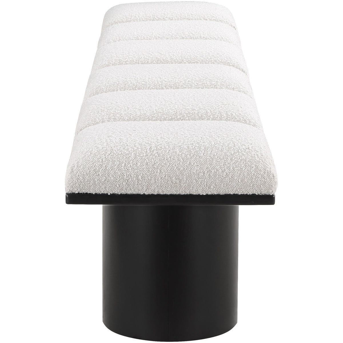 Meridian Pavilion Cream Boucle Fabric Bench