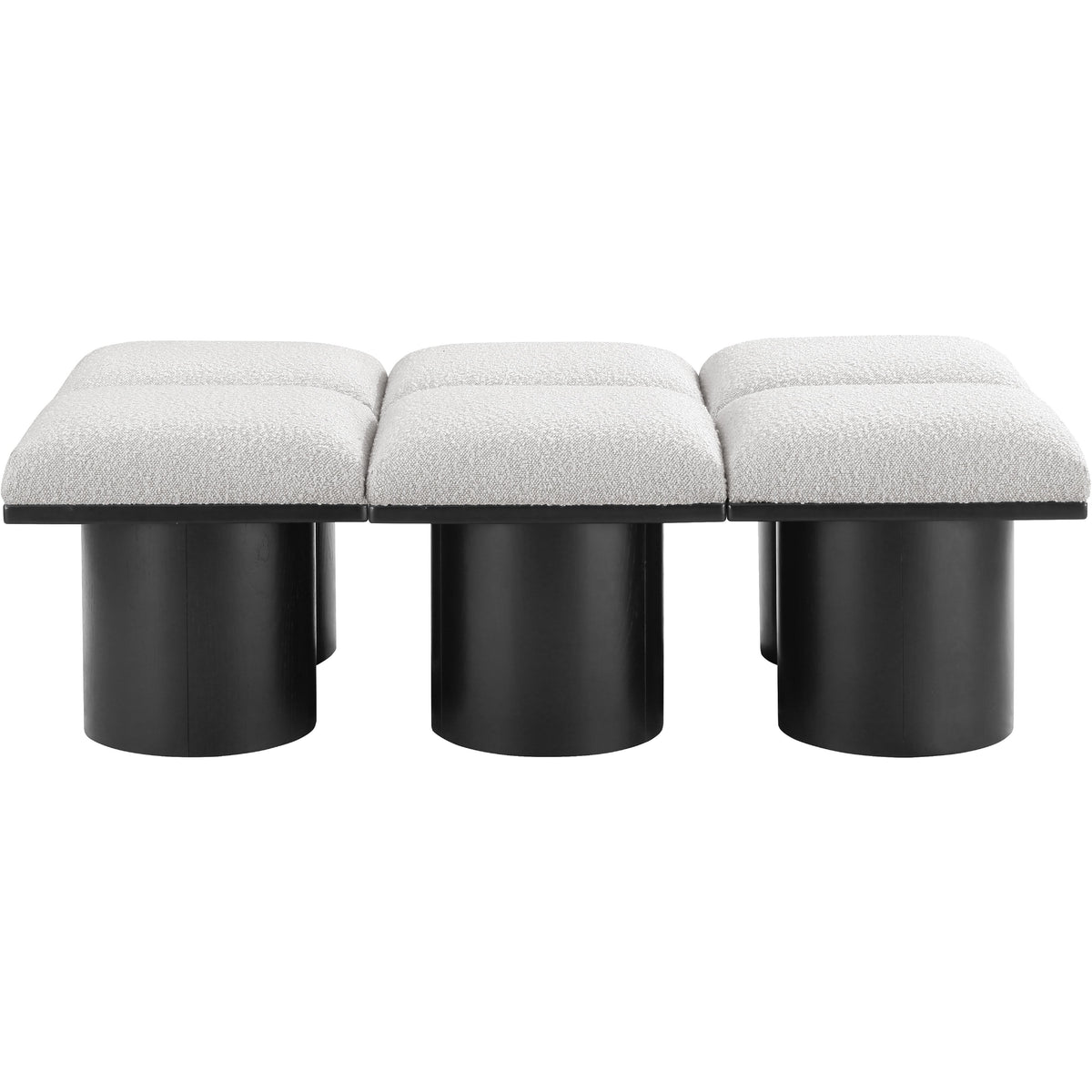 Meridian Pavilion Cream Boucle Fabric Bench