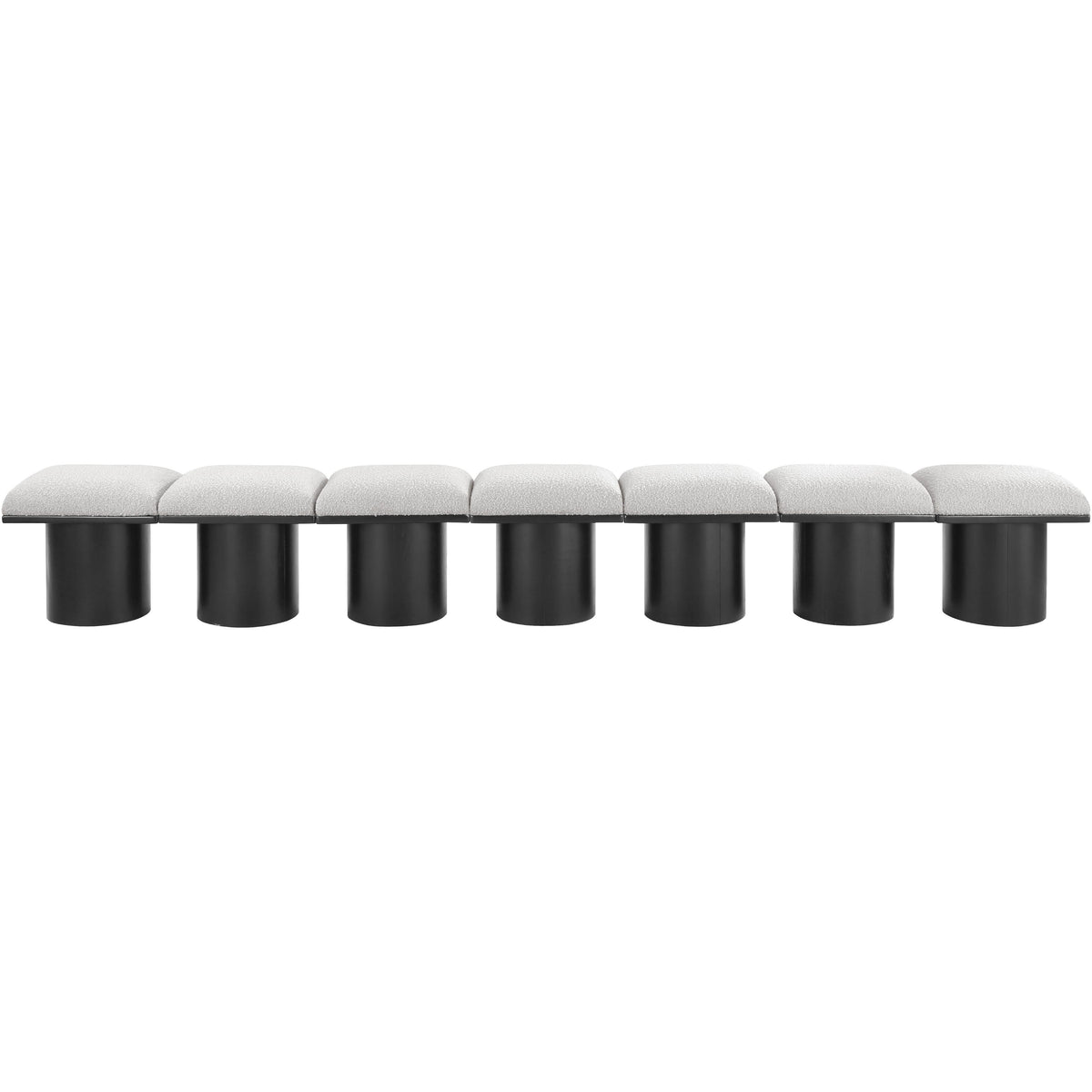 Meridian Pavilion Cream Boucle Fabric Bench