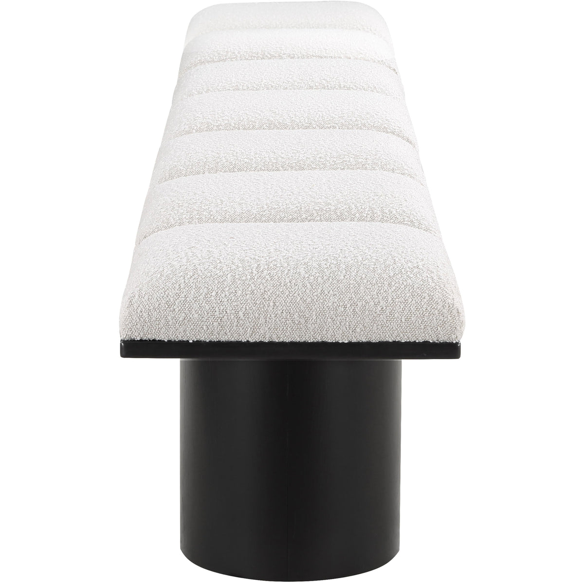 Meridian Pavilion Cream Boucle Fabric Bench