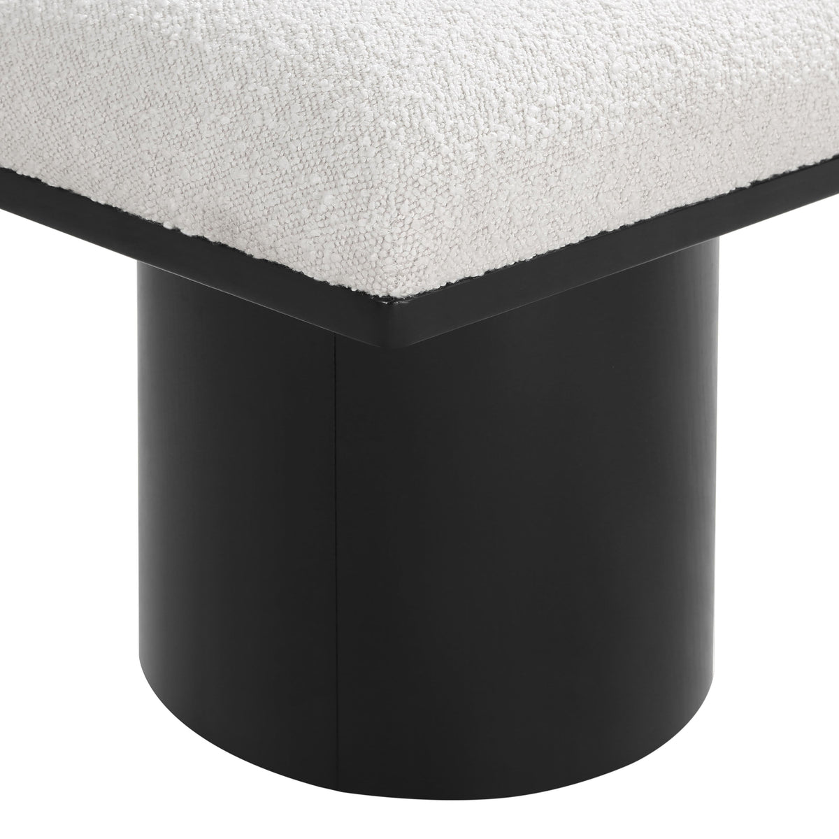 Meridian Pavilion Cream Boucle Fabric Bench/Stool