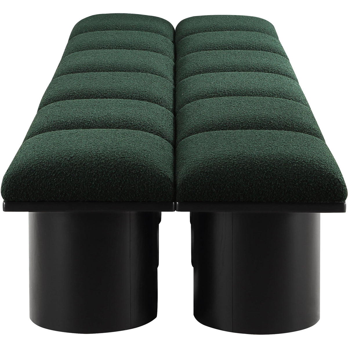 Meridian Pavilion Green Boucle Fabric Bench
