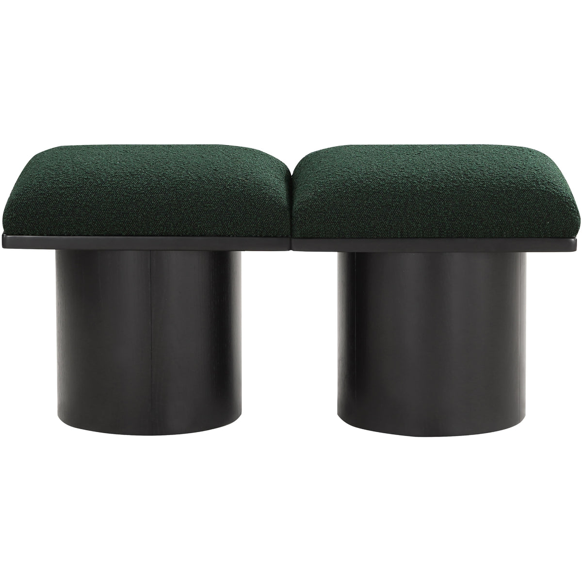 Meridian Pavilion Green Boucle Fabric Bench