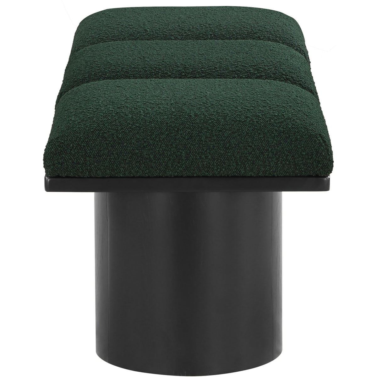 Meridian Pavilion Green Boucle Fabric Bench