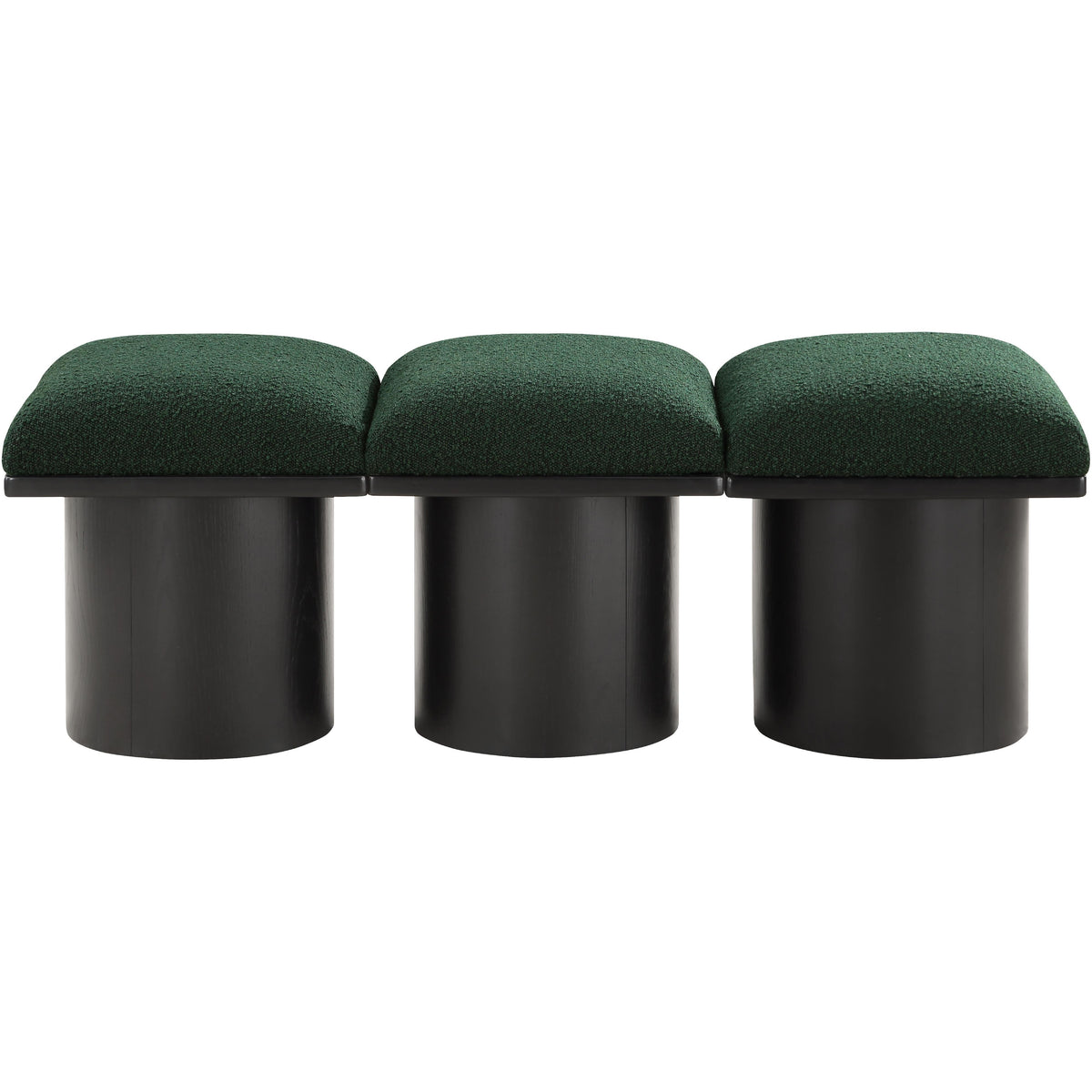 Meridian Pavilion Green Boucle Fabric Bench