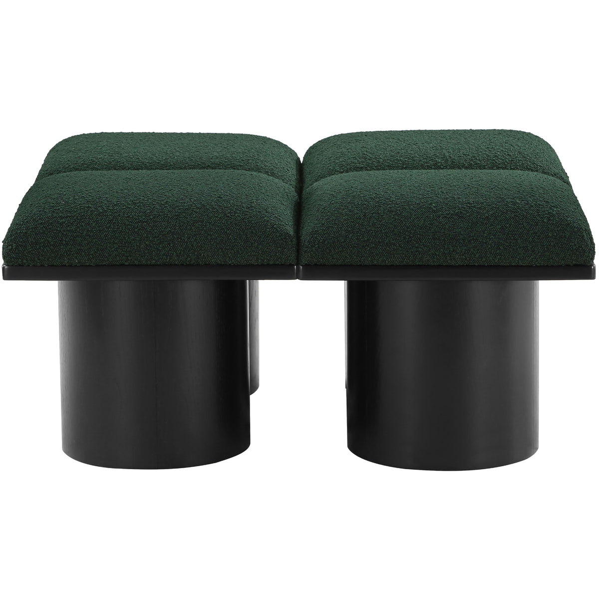 Meridian Pavilion Green Boucle Fabric Bench