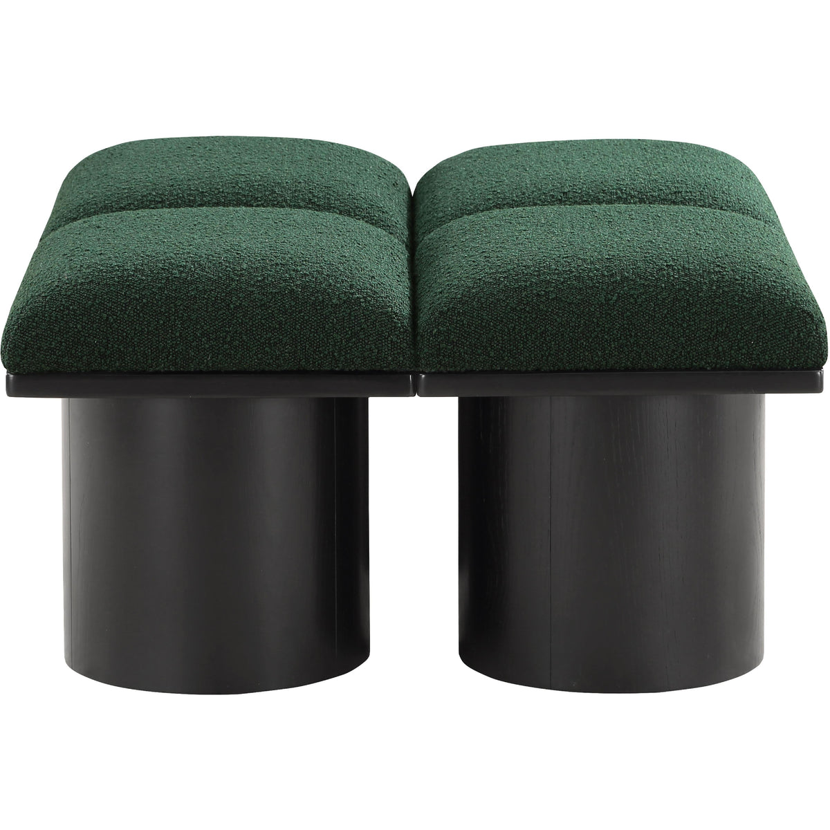 Meridian Pavilion Green Boucle Fabric Bench